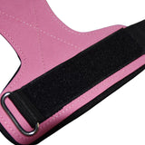 Pair of Weight Lifting Gloves Adjustable Hook and Loop Wrist Strap for Deadlift and Powerlifting Gym Workout Lifting Hooks Pink