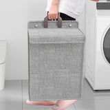 2 PCS Wall Mounted Foldable Laundry Hamper Hanging Clothes Storage Basket Grey