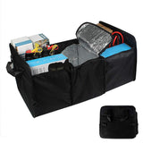 Car Boot Organiser Collapsible Trunk Storage with Aluminum Foil Insulation Compartment