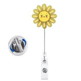Cute Badge Clip Reel Retractable for Students Teachers Staff Yellow