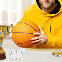 10 Pack Acrylic Ball Display Stand Clear Sports Ball Holder for Basketball and Football
