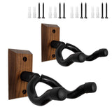 2Pcs Guitar Wall Mount Wood U-Shaped Guitar Hanger Stand for Acoustic Electric Guitar Bass