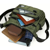 Men’s Multi-Pocket Crossbody Shoulder Bag for Travel and Daily Commuting Army Green