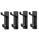 4 PCS Stainless Steel Double Adhesive Hooks with 3kg Capacity Black
