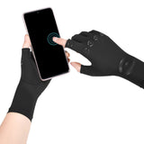 Half Finger Compression Gloves – Carpal Tunnel & Joint Support for Typing Black