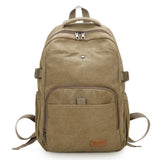 Large Capacity Canvas Backpack Laptop Bag Notebook School Travel Bag for Men Women Khaki