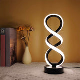Modern LED Bedside Lamp Dimmable Table Light with USB Black