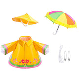 58 cm Raincoat Porch Goose Outfits Yellow Raincoats Costume with Umbrella and Hat