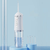 Cordless Electric Water Flosser Teeth Cleaner with 4 Jet Tips Irrigator White