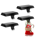 Set of 4 Metal Christmas Stocking Holders for Mantle Table and Window Display