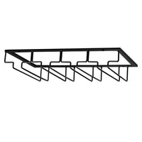 4-Slot Wine Glass Rack Holder Hanging Under Cabinet Stemware Storage Hanger for Kitchen Bar Black