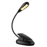 3-Color Modes Clip-On Reading Lamp with Flexible Gooseneck USB Rechargeable Night Light for Desk Books Single-Head