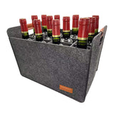 12-Compartment Bottle Wine Tote Bag Wine Carrier Tote Grey