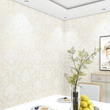 3 Meters Self Adhesive Wallpaper Peel and Stick Non Woven Wall Sticker for Living Room Bedroom Study Kitchen Beige