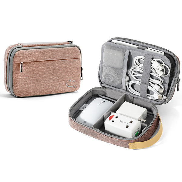 Portable Cord Organizer Travel Electronic Organizer Case for USB Cable Chargers Pink