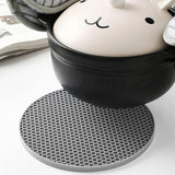 4Pcs Multipurpose Silicone Trivet Mats Heat Resistant Pot Holder Pads for Kitchen Gray