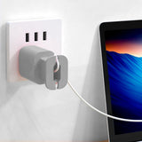 2-in-1 Silicone Charger Protector with Cord Wrap Power Adapter Case for 18W/20W Apple USB-C Charger Gray