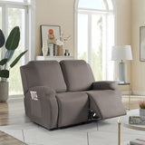 Full Wrapped Stretch Recliner Chair Cover Elastic Recliner Sofa Slipcover Light Brown