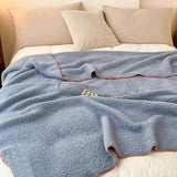 230 x 200cm Soft Faux Fur Sherpa Throw Blanket Large Cozy Blanket for Sofa Bed Blue