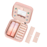 J Initial Letter Travel Jewelry Box Jewelry Case Jewelry Organiser with Mirror for Ring Necklace Earring Jewelry Storage