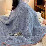 230 x 200cm Soft Faux Fur Sherpa Throw Blanket Large Cozy Blanket for Sofa Bed Blue