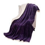 Soft Double-Sided Throw Blanket  Fuzzy Warm Reversible Blanket for Couch Bed Sofa Purple