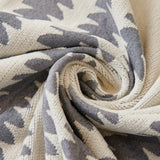 Reversible Sofa Couch Cover Boho Chenille Blanket Gray