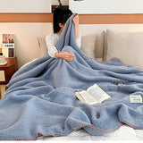 230 x 200cm Soft Faux Fur Sherpa Throw Blanket Large Cozy Blanket for Sofa Bed Blue