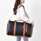 Foldable Duffel Bag Travel Garment Bag with Mini Pocket Black