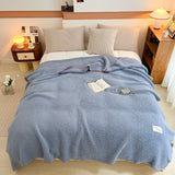 230 x 200cm Soft Faux Fur Sherpa Throw Blanket Large Cozy Blanket for Sofa Bed Blue