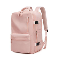 Expandable Travel Backpack Large Water-Resistant Carry on Backpack with Shoe Compartment Pink