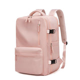Expandable Travel Backpack Large Water-Resistant Carry on Backpack with Shoe Compartment Pink