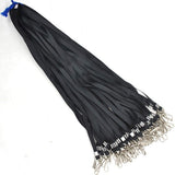 50PCS ID Badge Lanyards Polyester Flat with 360 Swivel Hooks Black