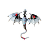 Set of 2Pcs Fashion Flying Dragon Brooch Pin Retro Dragon Lapel Pin Clothing Hat Decoration Brown ahd Black