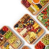 Charcuterie Board with Clear Lid Portable Travel Cheese and Cutting Board Set