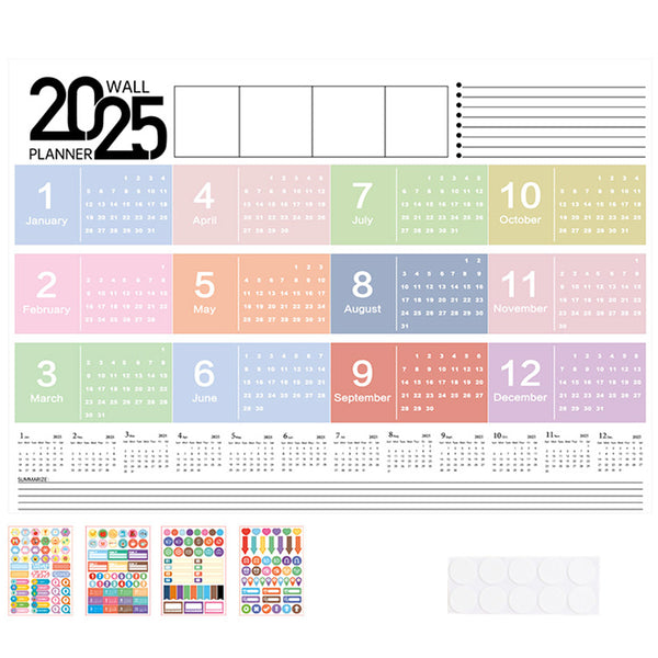 2025 Paper Wall Calendar 12 Months Schedule Planner Calendar for Organizing and Planning Style 2