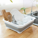 Collapsible Dish Drying Rack Portable Dinnerware Drainer Organizer for Kitchen