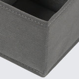 6 Piece Foldable Drawer Bins Nonwoven Organizer 3 Sizes with Zippers Gray