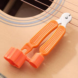 4Pcs Guitar String Replace Tool 3-In-1 Guitar Bridge Pin Remover Puller Guitar String Cutter and Winder Tool Orange