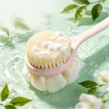 2 in 1 Back Scrubber for Shower with Loofah for Cleanse Back and Hard to Reach Areas Pink