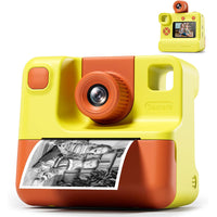 1080P Kids Instant Print Camera Digital Video Cameras with Print Papers and 32GB TF Card Yellow