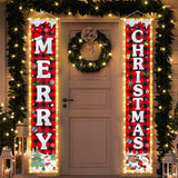 Festive Merry Christmas Door Banner with Hanging Rope Decoration