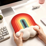 Rainbow Mouse Pad and Keyboard Wrist Rest Set Washable Silicone Memory Foam