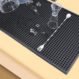 Bar Mat Non Slip Cocktail Mat Drip Mat for Countertops 45x30cm Home Bar Black
