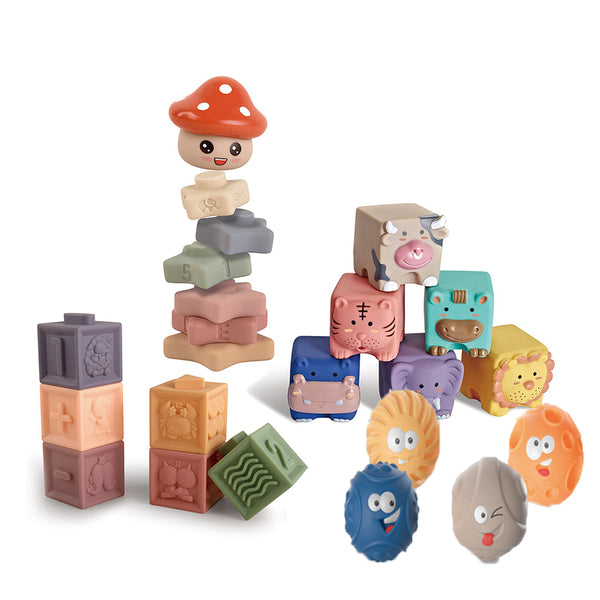 23PCS Colorful Soft Stacking Blocks Baby Toys Style 1