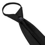 Pre-Tied Zip Necktie 8cm for Men Wedding Business Formal Black