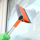 2 in 1 Squeegee Window Cleaner with Long Handle for  Glass Shower