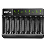 8-Slot Smart Battery Charger with LED Display for 1.2V AA/AAA NiMH Rechargeable Batteries