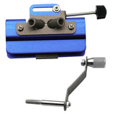 Universal Hand-Crank Blade Sharpening Tool for Fast Outdoor Yard Work Blue