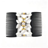 3 PCS Beaded Hair Comb Double Row Elastic Clip Hair Accessories